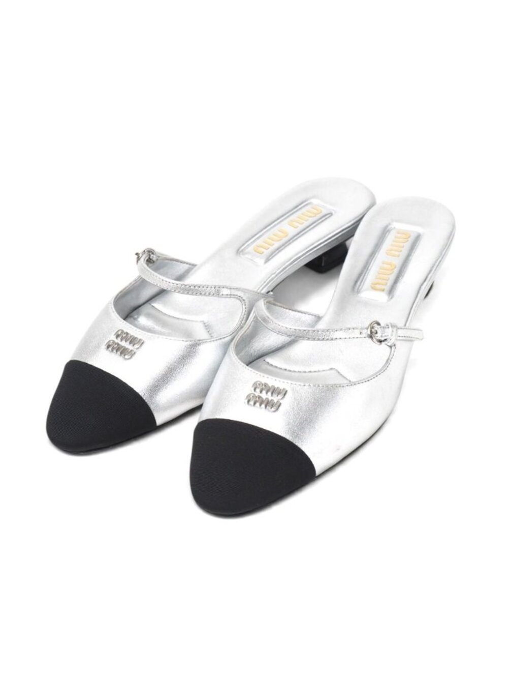Miu Miu Sandals Shoes Bicolor Logo